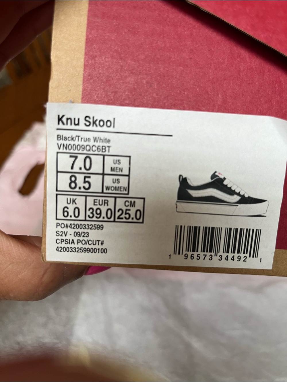 Vans Black and White Knu Skool Women's Sneakers - Picture 2 of 6